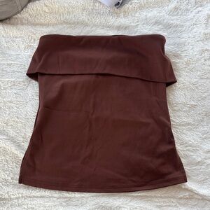 Brown Strapless Tube Top